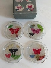 Fringe Studio glass botanical butterfly coasters set picture