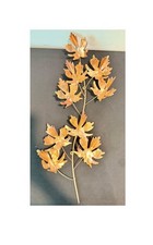 Copper Maple Leaf Metal Wall Art Decor 2pc Lightweight Malleable picture