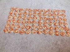 Beautiful Collectible Handmade Tatted Doily Rust Orange Ecru 22x12
