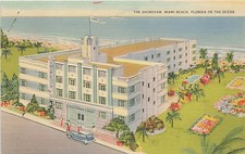 Postcard FL: The Shoreham Hotel, Miami Beach, Florida, Linen picture