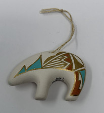 Native American Art Pottery Mini Bear Ornament M Kanteena Laguna NM Pueblo 1994 picture