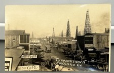 1923 Tuckertown TX Oil Boom RPPC Real Photo Postcard Navarro Co Derricks Street picture