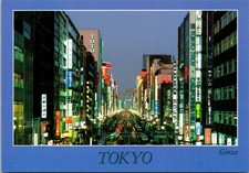 NBC Tokyo Ginza Street at Night Postcard Printed in Japan Unposted picture