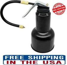 Metal Oil Can, Oil Pump Can with Spout Flexible, Hand Pump Oiler Can Tool - 17oz picture