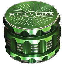 Millstone Tobacco Herb Grinder 4-Piece Metal 2.5 inch Large Magnetic Top Green picture