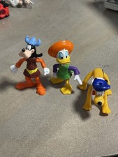 Vintage Walt Disney CaveMan Goofy, Mexico Donald Duck, And Paris Pluto Lot Of 3 picture