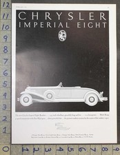 1931 CHRYSLER IMPERIAL EIGHT ROADSTER CONVERTIBLE ART DECO MOTOR AUTO AD FC14825 picture
