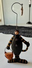 Vintage Williraye Studio Style Halloween Black Cat Wire Star Pumpkin Folk Art picture