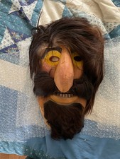 TWO Romanian Traditional Carved Wood Folk Dancing Masks - TWO in this listing picture