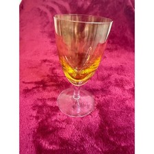 Vintage Amber Glass Wine Goblet Unisex OS Gold Excellent Ombre Mid Century picture