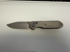 GEO Knife Ethereal Cutter Axis Lock Gray Titanium Folding M390 Knife picture