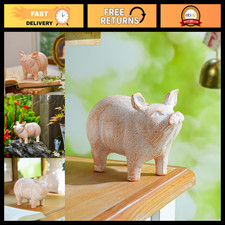 Rustic Cast Iron Pig Figurines - Cute Pink Standing Pig Decor for Home & Garden picture