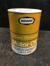 Vtg AGWAY Super Premium 10W 20W 40 Motor Oil 1 Quart Cardboard Full Can picture