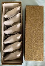 Vtg Napkin Ring Holders Set 6 Chickens Hens Birds Ceramic Original Gift Box picture