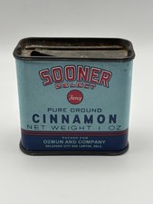 Vintage Sooner Select Cinnamon Tin Oklahoma Advertising Spice Tin Ozmun Co picture