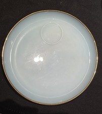 Vintage Fire King Hostess Delight Snack Tray Turquoise Blue 22K Gold Delphite picture