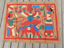 Hindu Vishnu God Hand Made Burlap Wall Tapestry 46