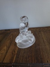 Vintage Cristal D'Arques Lead Crystal Owl Figurine 5 3/4 H