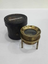 Antique Brass Chart Magnifier - Magnifying Glass with Leather Case picture