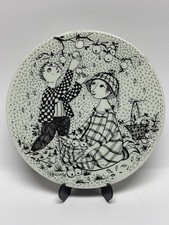Oktober Paradis Bjorn Wiinblad Nymolle Denmark Black Round Wall Plaque Ceramic picture