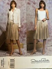 Vogue Pattern 2793 Oscar de la Renta Jeans Jacket Pleated Full Skirt Sz 8-12 New picture