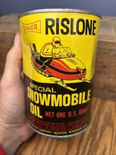 Vintage Original Full Rislone Graphic Special Snowmobile Oil Quart Oil Can picture