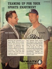 1965 TV/DETROIT TIGERS HOME RUN SLUGGER AL KALINE/DON KREMER/WWJ SPORTS REPORTER picture