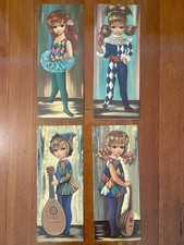Soroka Eden Moppet Harlequin Big Eyes Girls Set of 4 1960s Vintage picture