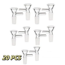 20PCS 14mm Clear Male Glass Bowl – Universal Rep for Waterpipe Bong Adapter picture