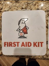 Little Caesars Pizza Metal Wall Mount First Aid Box Kit, 9.5