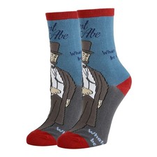 ooohyeah Women's Novelty Funny Abraham Lincoln Crew Socks, Fun Crazy Dress Socks picture