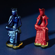 Korean National Treasure Pensive Bodhisattva Statue 2EA Set Vivid Red Blue picture