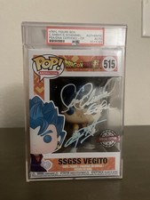 Funko Pop SSGSS Vegito #515 PSA ITP Dual Signed Shemmel Sabat Dragon Ball Super picture