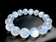 13mm Top Natural Rainbow Moonstone Crystal Energy Bracelet Quartz Healing 49.9g picture