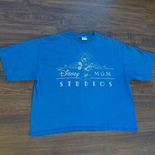 Vintage Disney MGM Studios Mickey Mouse T Shirt Tee L VTG 1987 Blue / Silver picture