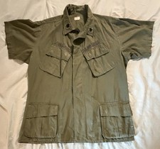 OG 107 Slant Pocket Short Sleeve In Country Tailored Rank Large Reg Vietnam 1969 picture