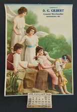 1926 vintage GUARDIAN ANGEL WALL CALENDAR boonsboro md D G GILBERT gen merch picture