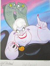 SIGNED PATT CARROLL  LITTLE MERMAID Disneyland WALT DISNEY drawing cel PRINT picture