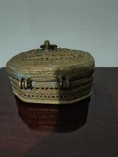 ANTIQUE - MID CENTURY BRONZE / BRASS TRINKET BOX 6.5