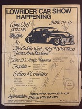 ORIGINAL 1980 LOWRIDER CAR SHOW FLYER SANTA ANA SANTANA CLUB 80S picture