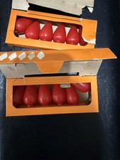 Vintage Red Teardrop Candles 2 sets  of 6 Long Burning; Granny Cottage core picture