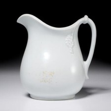 Burgess Burslem English Pottery Antique White Ceramic Wash Pitcher Jug 9.25
