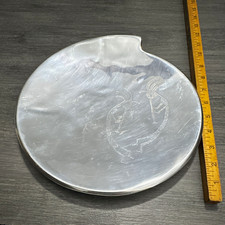 Vintage Nambé #631 Modernist Spiral Platter 1995 – Etched Kokopelli Design 11” picture