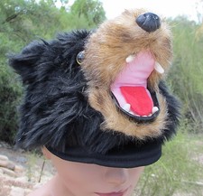 Grizzly BLACK BEAR HAT plush ADULT cub scout grizzlies CAP costume head helmet picture