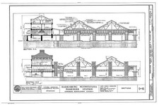 Harrisburg Pennsylvania 1920s Pennsylvania Railroad Passenger Station Drawing picture