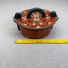 Vtg Norwegian Rosemaling Wood Tine Box Bentwood Folk Art Hand Painted Signed JRN picture