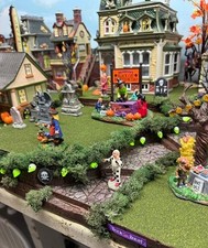 LIGHTED Skulls Halloween Village Display Base 43x21.5 for Dept 56 Lemax– Phantom picture