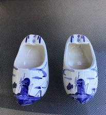 Vintage Delft Blue And White Ceramic Dutch Clogs/Ashtray/Made in Holland/Decor picture