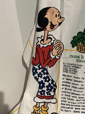 Olive Oyl 1980 “Olive’s Spinach Soufflé” Kitchen Apron Great Condition Popeye picture