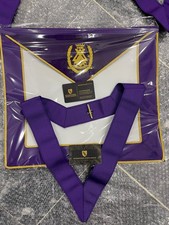 Masonic P.T.I.M (Past Thrice Illustrious Master) Aprons and Collars 3 sets picture